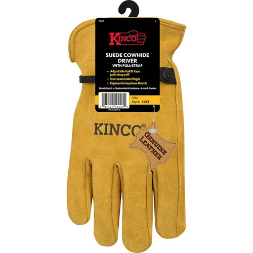 Kinco - 50BT-M - Men's Indoor/Outdoor Driver Gloves Gold M 1 pair