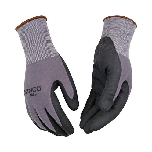 Kinco - 1888-M - Men's Indoor/Outdoor Palm Gloves Black/Gray M 1 pair