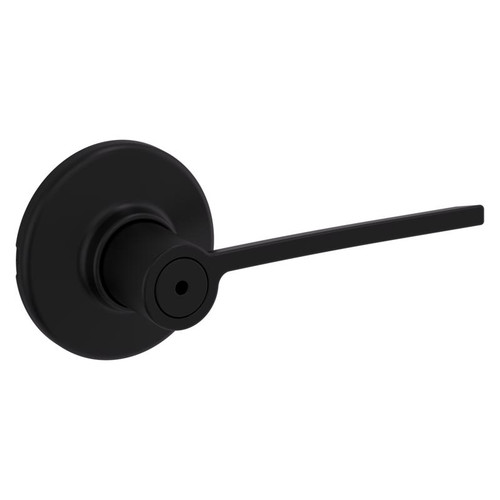 Kwikset - 93002-015 - Ladera Matte Black Bed and Bath Lever Right or Left Handed