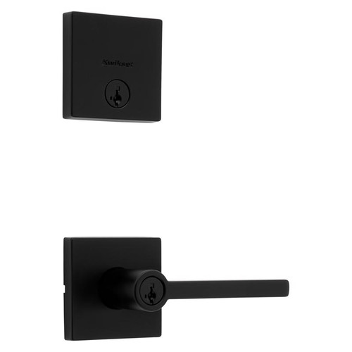 Kwikset - 99910-064 - Halifax Matte Black Zinc Lever and Single Cylinder Deadbolt