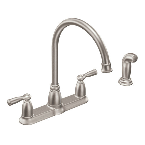 Moen - CA87000SRS - Two Handle Stainless Steel Kitchen Faucet Side Sprayer Included