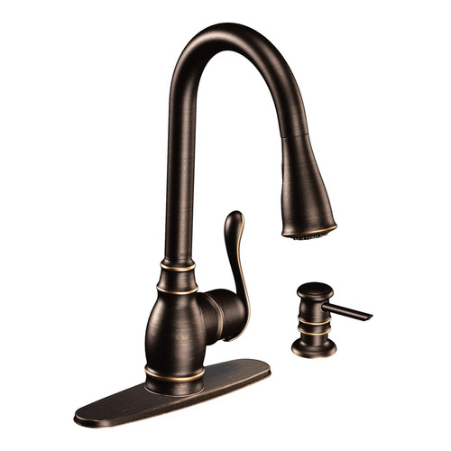 Moen - CA87003BRB - Anabelle One Handle Mediterranean Bronze Pulldown Kitchen Faucet