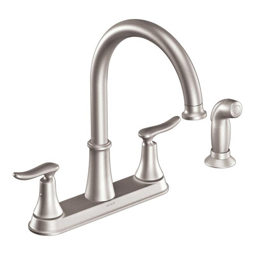 Moen - CA87015SRS - Solidad Two Handle Stainless Steel Kitchen Faucet Side Sprayer Included