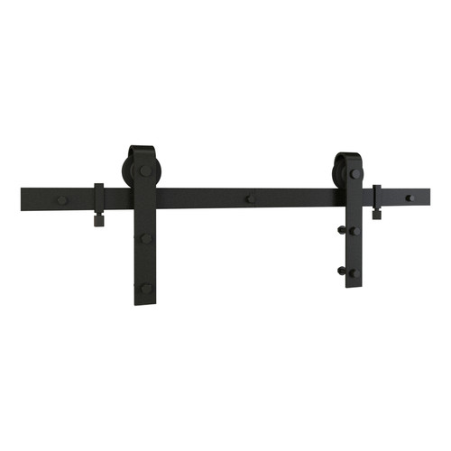 National Hardware - N700-003 - Classic Matte Black Steel Barn Door Hanger Kit 1 pc