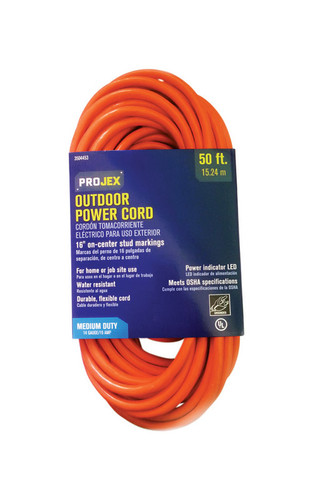 Projex - OU143JTW050OGP - Outdoor 50 ft. L Orange Extension Cord 14/3 SJTW