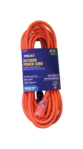 Projex - OU143JTW025OGP - Indoor or Outdoor 25 ft. L Orange Extension Cord 14/3 SJTW