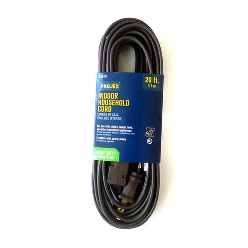 Projex - IN162PT220BRP - Indoor 20 ft. L Brown Extension Cord 16/2 SPT-2