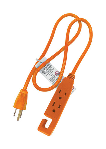 Projex - 1IP-002-003FOGP - Indoor 3 ft. L Orange Extension Cord 14/3