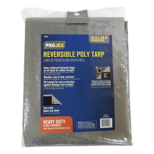 Projex - PROJSB1020 - 10 ft. W X 20 ft. L Heavy Duty Polyethylene Reversible Tarp Black/Silver