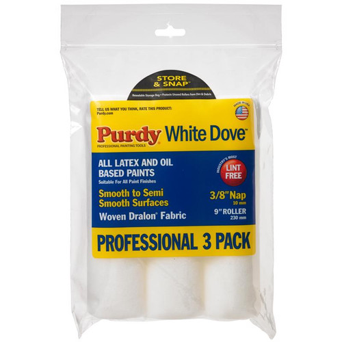 Purdy - 14E863000 - White Dove Polypropylene 9 in. W X 3/8 in. S Paint Roller Cover 3 pk