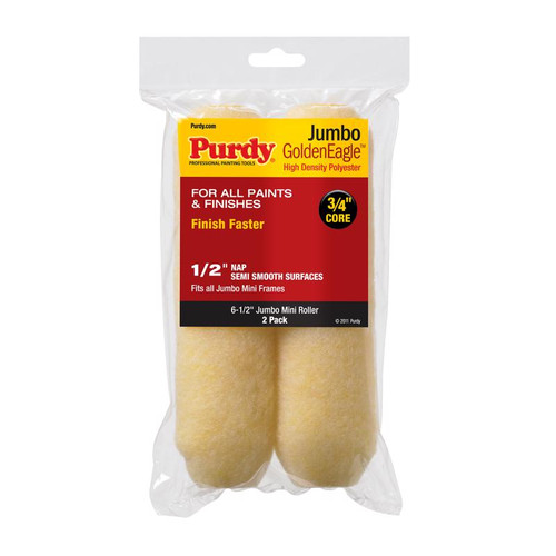 Purdy - 14G626023 - GoldenEagle Polyester 6.5 in. W X 1/2 in. S Jumbo Mini Paint Roller Cover 2 pk
