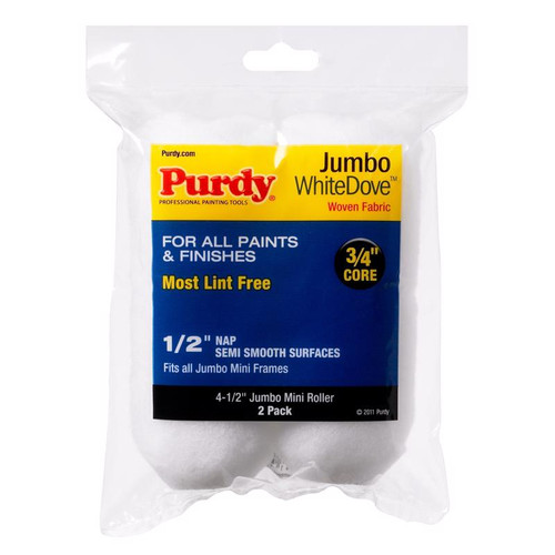 Purdy - 14G624013 - White Dove Dralon 4.5 in. W X 1/2 in. S Jumbo Paint Roller Cover 2 pk