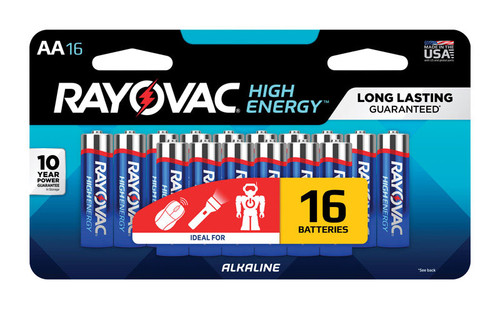 Rayovac - 815-16LTK - High Energy AA Alkaline Batteries 16 pk Carded