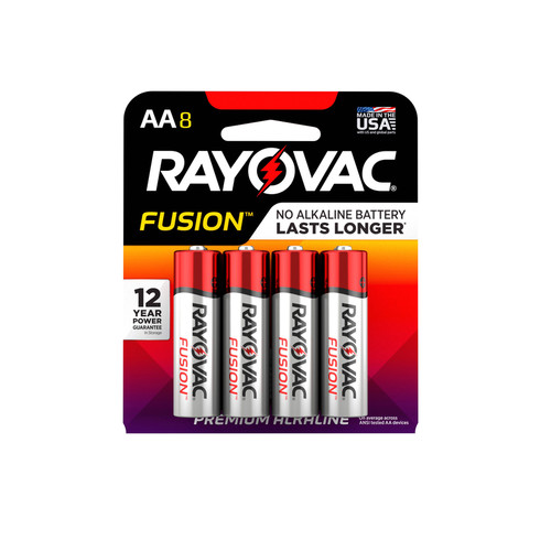 Rayovac - 815-8TFUSK - Fusion AA Alkaline Batteries 8 pk Carded