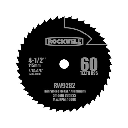 Rockwell - RW9282 - 4-1/2 in. D X 3/8 in. S Versacut High Speed Steel Circular Saw Blade 60 teeth