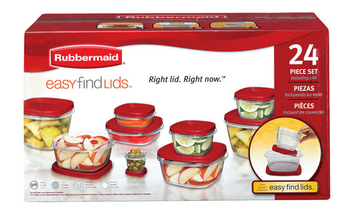 RubberMaid - 2066470 - Easy Find Lids Clear Food Storage Container Set 12 pk