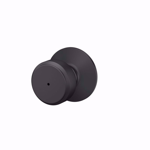 Schlage - F40VBWE622 - Bowery Matte Black Bed and Bath Knob Right or Left Handed