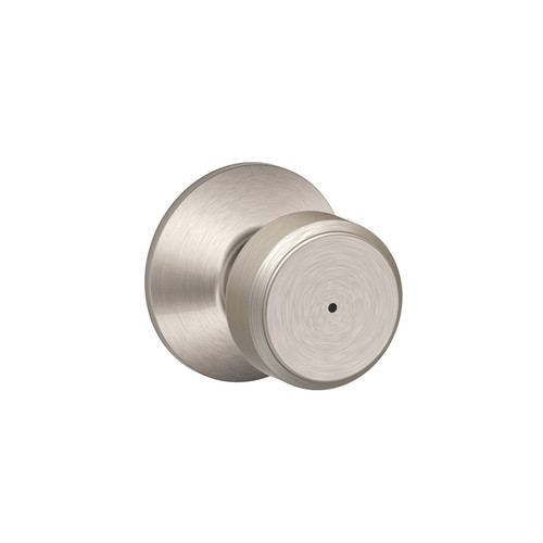 Schlage - F40VBWE619 - Bowery Satin Nickel Bed and Bath Knob Right or Left Handed