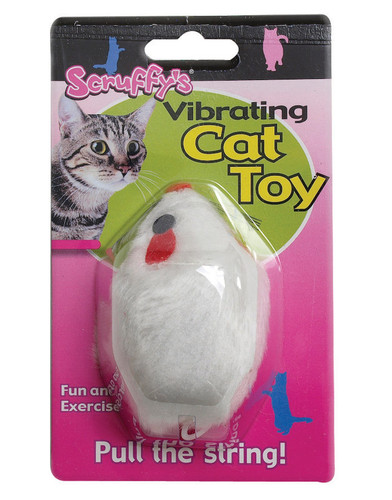 Scruffys - 32073 - White Vibrating Mouse Plush/Synthetic Rubber Pet Toy Small 1 pk