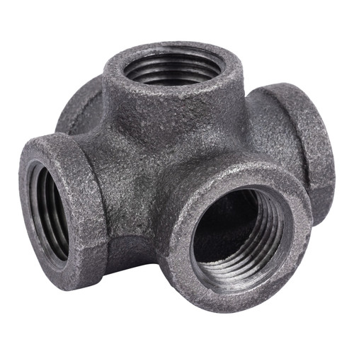 STZ Industries - 366 CRSO-12 - 1/2 in. FIP each T X 1/2 in. D FIP Black Malleable Iron 5-Way Cross Fitting