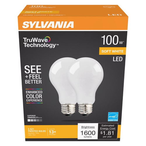 Sylvania - 40752 - Natural A21 E26 (Medium) LED Bulb Soft White 100 W 2 pk