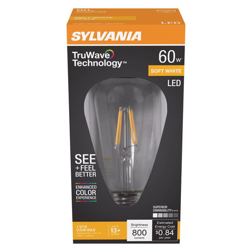 Sylvania - 40772 - Natural ST19 E26 (Medium) LED Bulb Soft White 60 W 1 pk