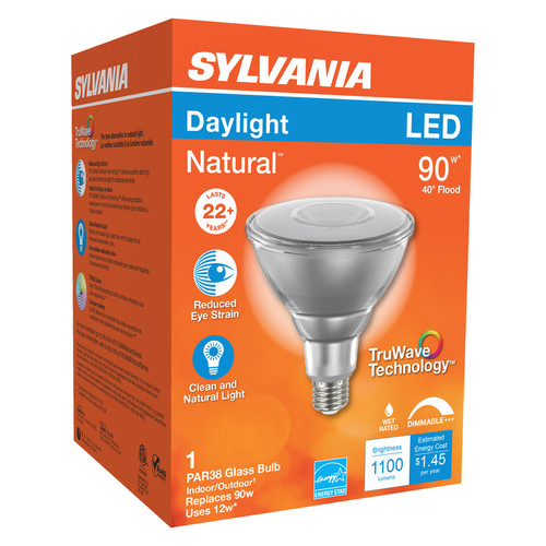 Sylvania - 40902 - Natural PAR38 E26 (Medium) LED Floodlight Bulb Daylight 90 W 1 pk