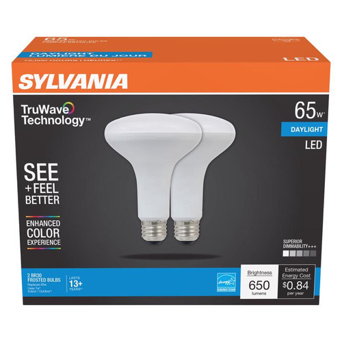 Sylvania - 40730 - Natural BR30 E26 (Medium) LED Floodlight Bulb Daylight 65 W 2 pk