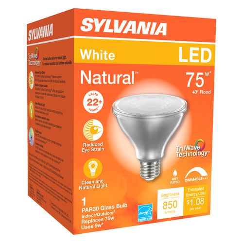 Sylvania - 40916 - Natural PAR30 E26 (Medium) LED Bulb White 75 W 1 pk