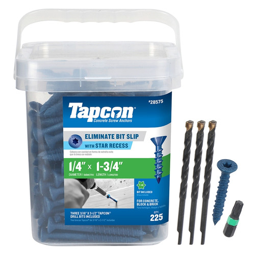 Tapcon - 28575 - 1-3/4 in. L Star Flat Head Concrete Screws 225 pk