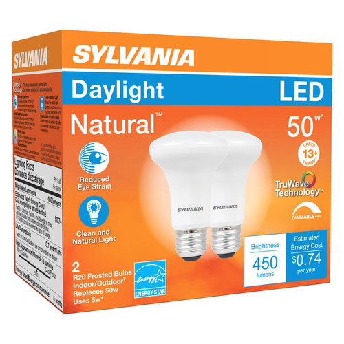 Sylvania - 40790 - Natural R20 E26 (Medium) LED Bulb Daylight 50 W 2 pk