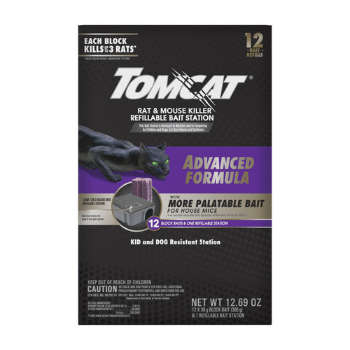 Tomcat - 0372705 - Advanced Bait Station and Bait Blocks For Rats 12 pk