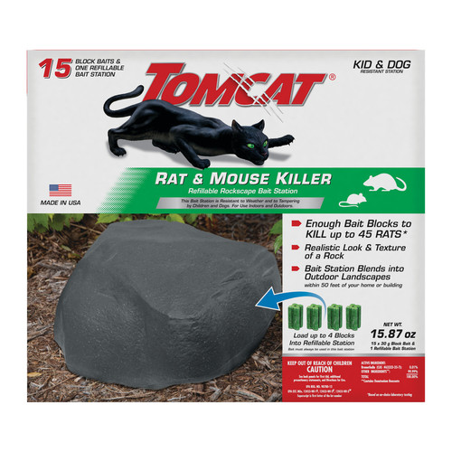 Tomcat - 0364605 - Rockscape Bait Station and Bait Blocks For Mice and Rats 1 pk