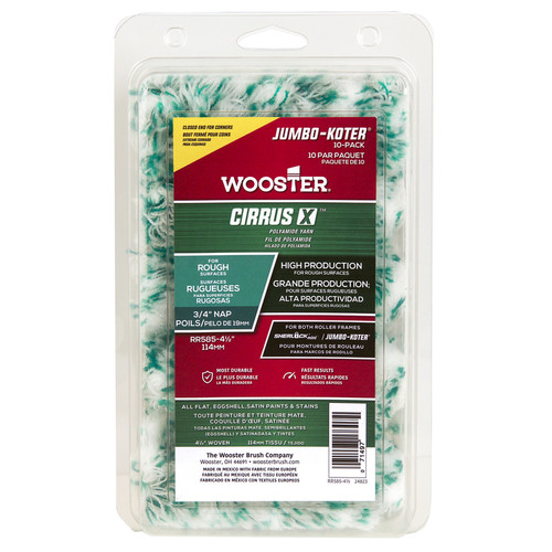 Wooster - RR585-4 1/2 - 5.75 in. W X 3/4 in. S Jumbo Paint Roller Cover 10 pk