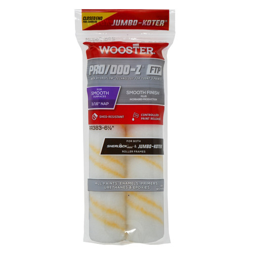 Wooster - RR383-6 1/2 - Jumbo-Koter Woven 6-1/2 in. W X 3/16 in. S Paint Roller Cover 2 pk