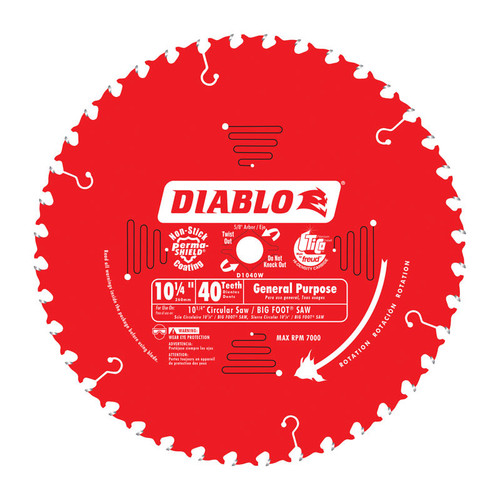 Diablo - D1040W - 10-1/4 in. D X 5/8 in. S Carbide Tip Circular Saw Blade 40 teeth 1 pk