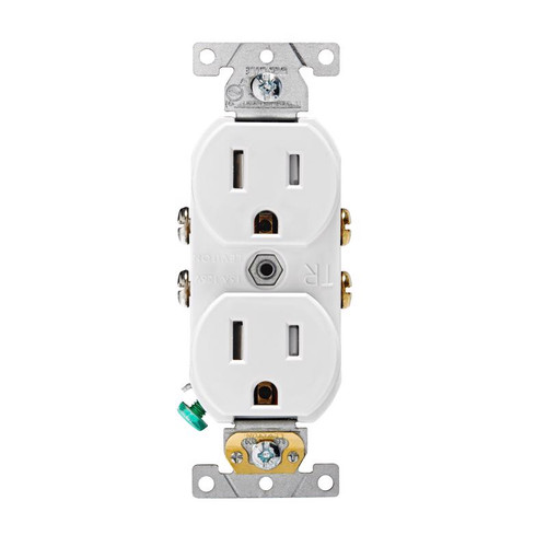 Leviton - TCBR1-WMP - 15 amps 125 V Duplex White Tamper Resistant Outlet 5-15R 10 pk