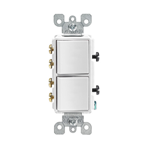 Leviton - 05643-0WS - Decora 15 amps 3-Way Rocker Switch White 1 pk