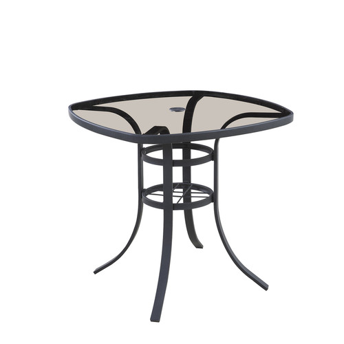 Living Accents - TGS36HJ - Roscoe Black Square Glass Balcony Table