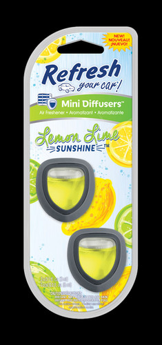 Refresh Your Car! - E301451200 - Lemon Lime Sunshine Scent Mini Car Diffuser 0.7 oz Liquid