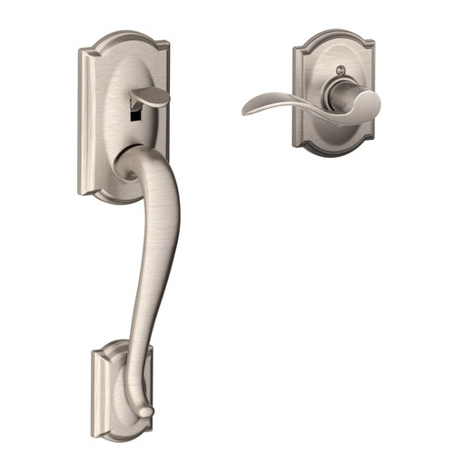 Schlage - FE285GCAM619ACC - Camelot Satin Nickel Handleset Right or Left Handed