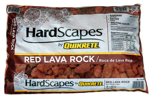 Quikrete - 1175-05 - HardScapes Red Lava Rock Decorative Stone 0.5 ft'