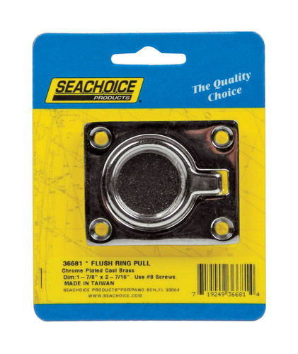 Seachoice - 36681 - Chrome-Plated Brass 2-1/2 in. L X 1-7/8 in. W Flush Ring Pull 1 pk
