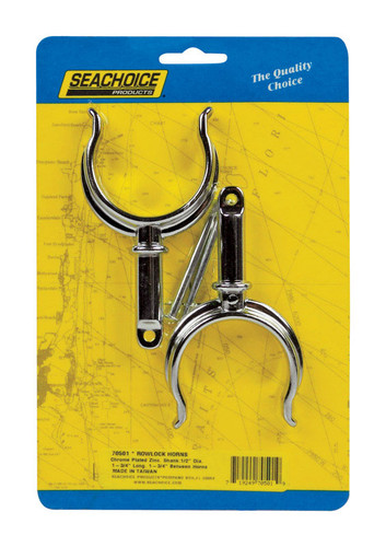 Seachoice - 70501 - Chrome-Plated Zinc 1-3/4 in. L X 1/2 in. W Oarlock Horns 2 pk