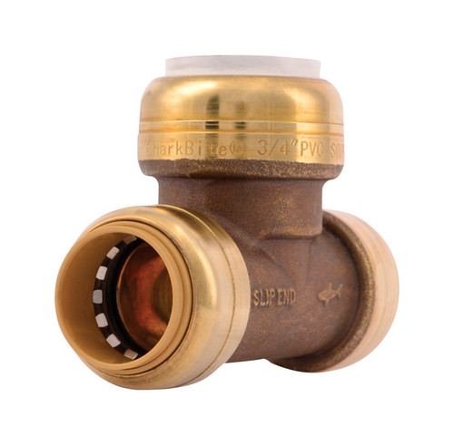 SharkBite - UIP371A - Push to Connect 3/4 in. CTS T X 3/4 in. D CTS Brass Tee