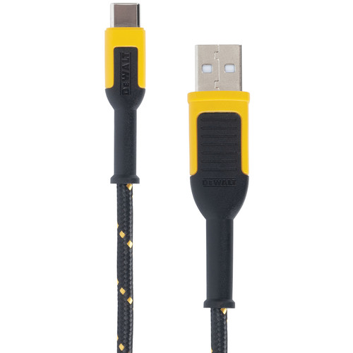 DeWalt - 131 1348 DW2 - USB to Type C Cable 6 ft. Black/Yellow