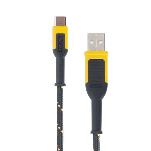 DeWalt - 131 1349 DW2 - USB-A to USB-C Cable 10 ft. Black/Yellow