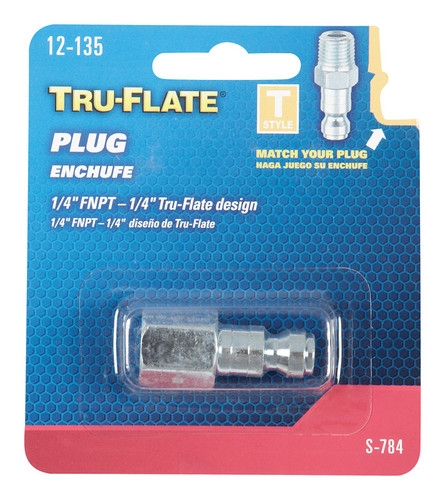 Tru-Flate - TRFL12135 - Steel Air Plug 1/4 in. Female 1 pc