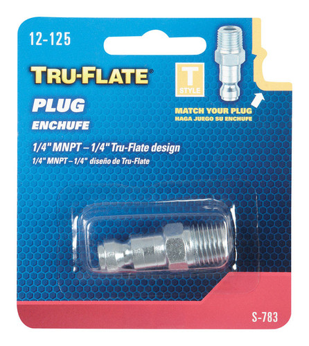 Tru-Flate - TRFL12125 - Steel Air Plug 1/4 in. Male 1 pc