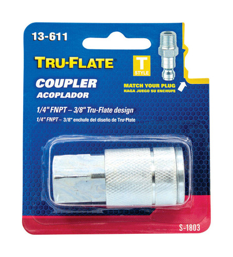 Tru-Flate - TRFL13611 - Brass Quick Change Coupler 1/4 in. Female 1 pc